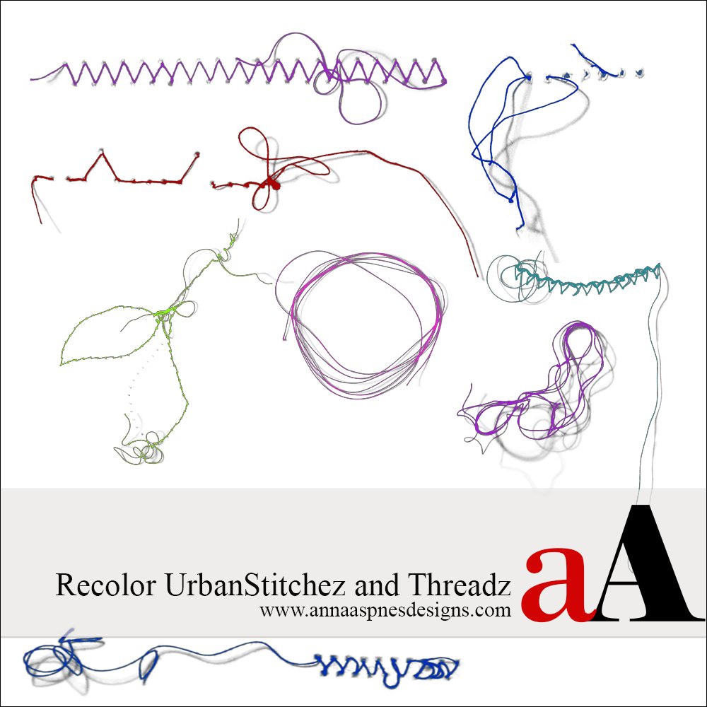 Recolor Digital Scrapbook Stitching Tutorial