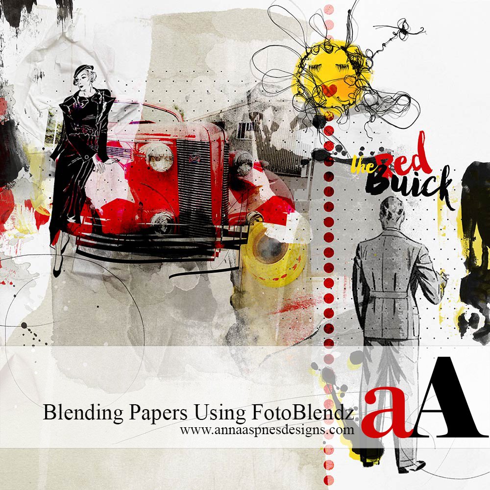 Blended Digital Scrapbook Background with FotoBlendz Clipping Masks