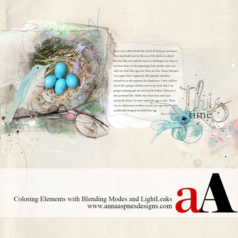 Digital Scrapbook Recoloring with Blending Modes
