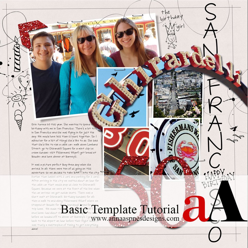 How To Use a Digital Scrapbook Template Tutorial