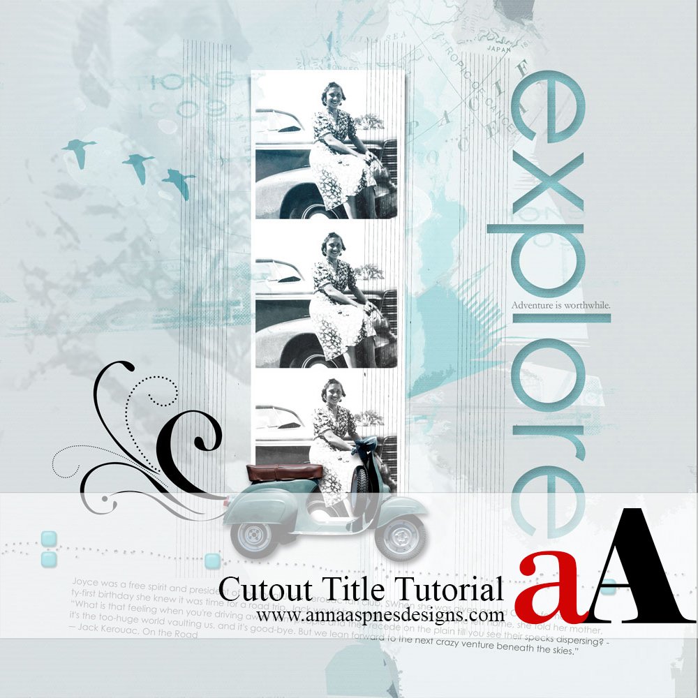 Digital Scrapbook Cutout Title Tutorial