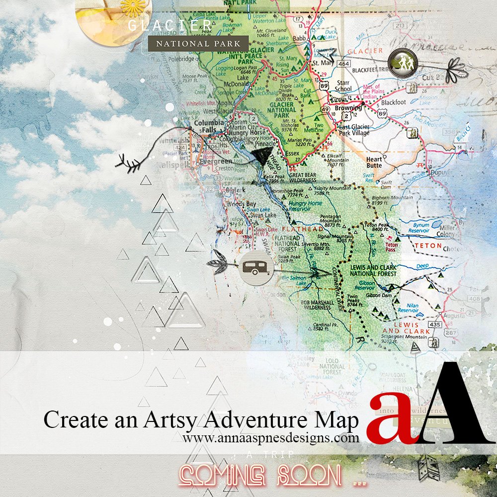 Blend Maps into Digital Scrapbook Travel Pages