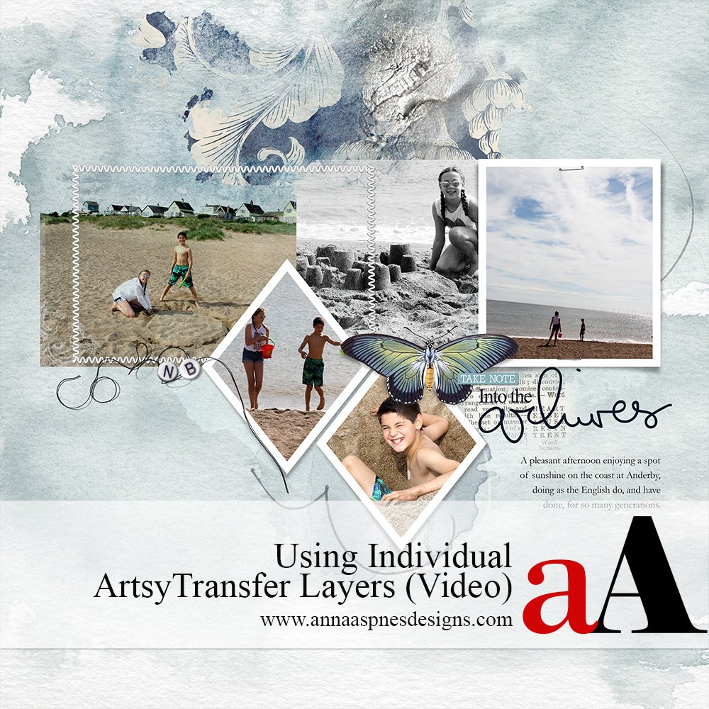 Combine FotoInspired and ArtsyTransfers in Digital Scrapbooking