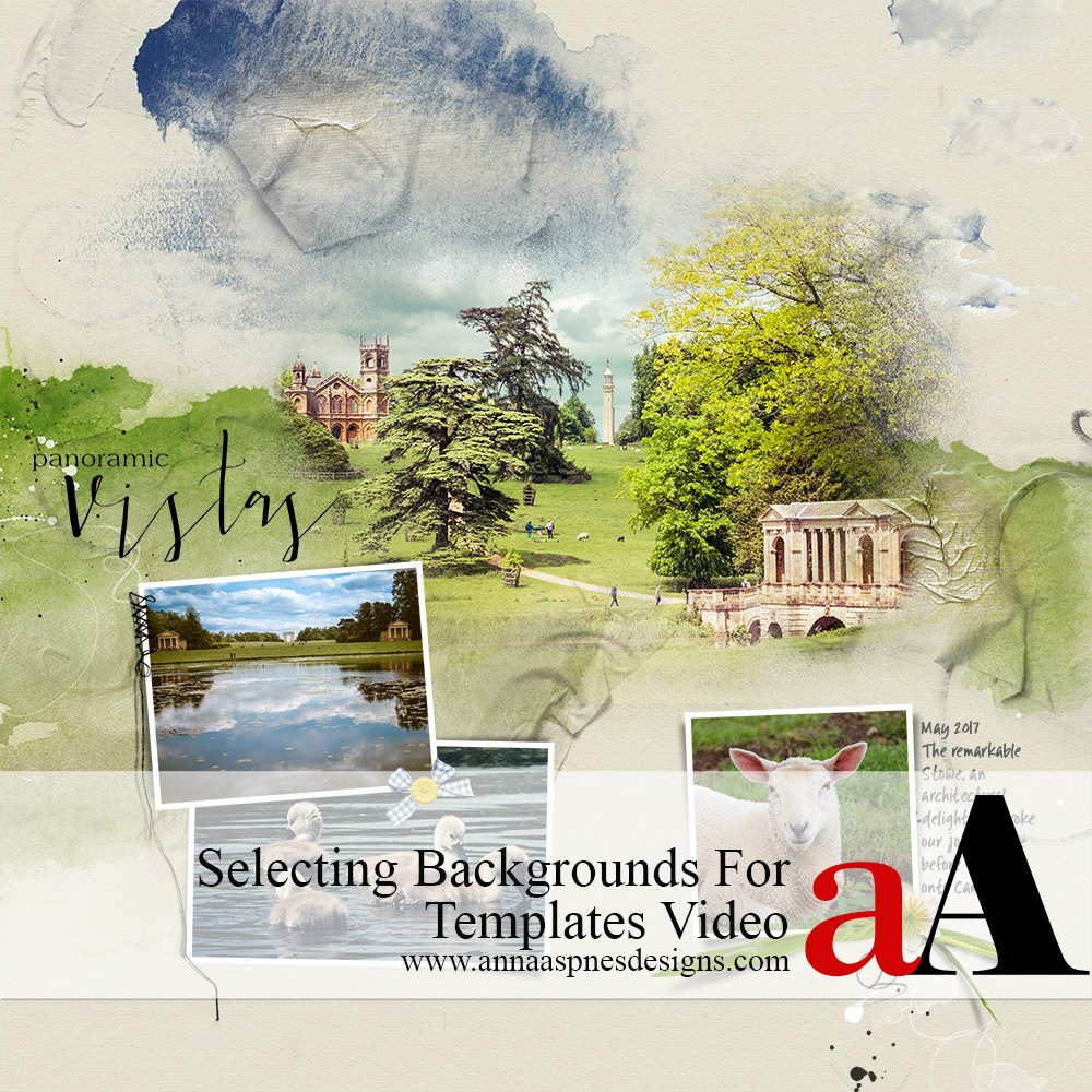 Selecting Digital Scrapbook Template Backgrounds Video