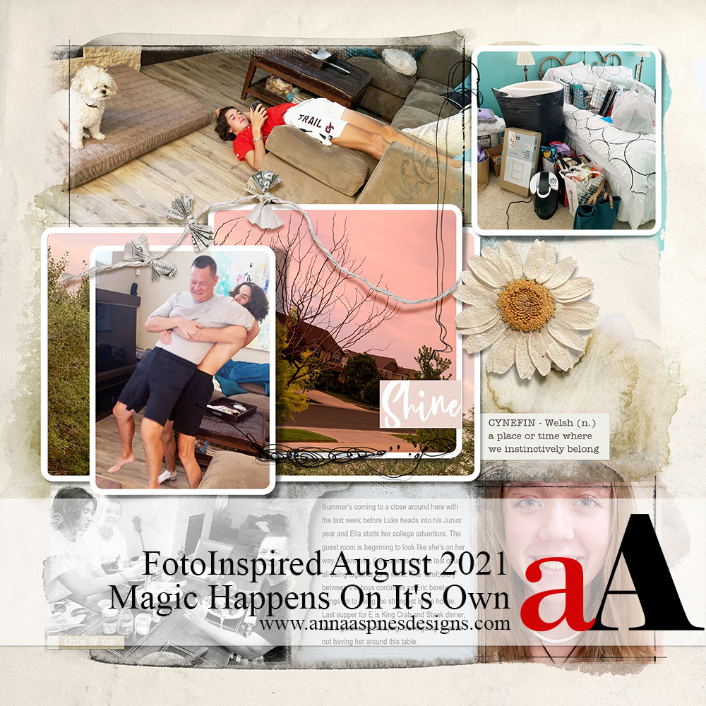 Monthly Digital Scrapbooking Using FotoInspired August 2021