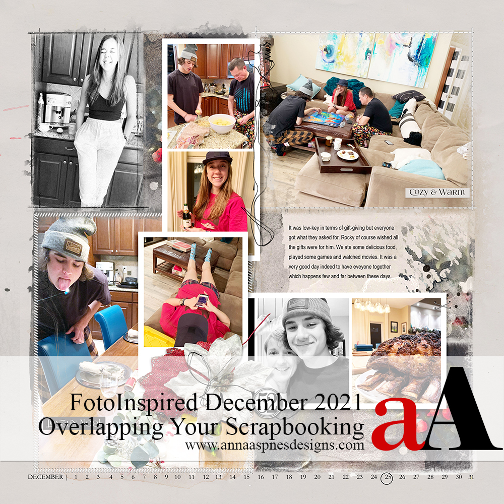 Monthly Digital Scrapbooking Using FotoInspired December 2021