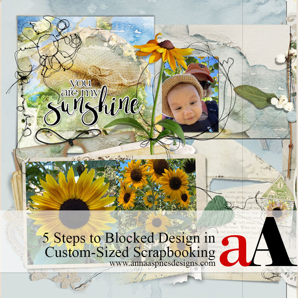 Digital Scrapbook Pages with Blocked Design Techniques