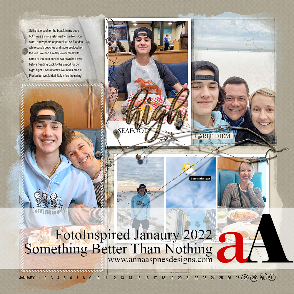 Monthly Digital Scrapbooking Using FotoInspired January 2022