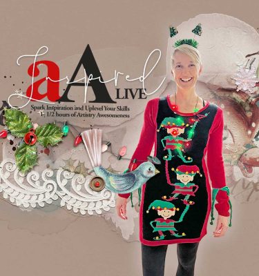 aA Inspired LIVE Digital Scrapbook Class Session Christmas Party 2023
